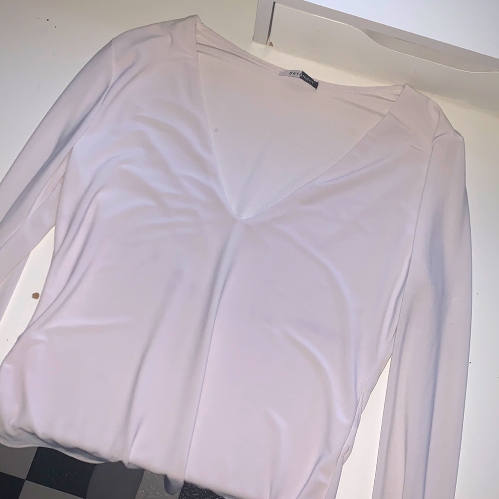 💜 2 for $6 - V NECK BODYSUIT - FASHION NOVA